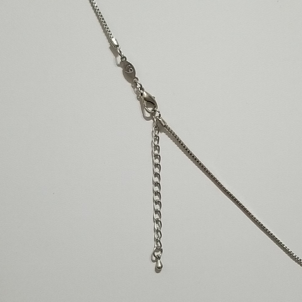 Silvertone Initial A Necklace - Picture 2 of 3